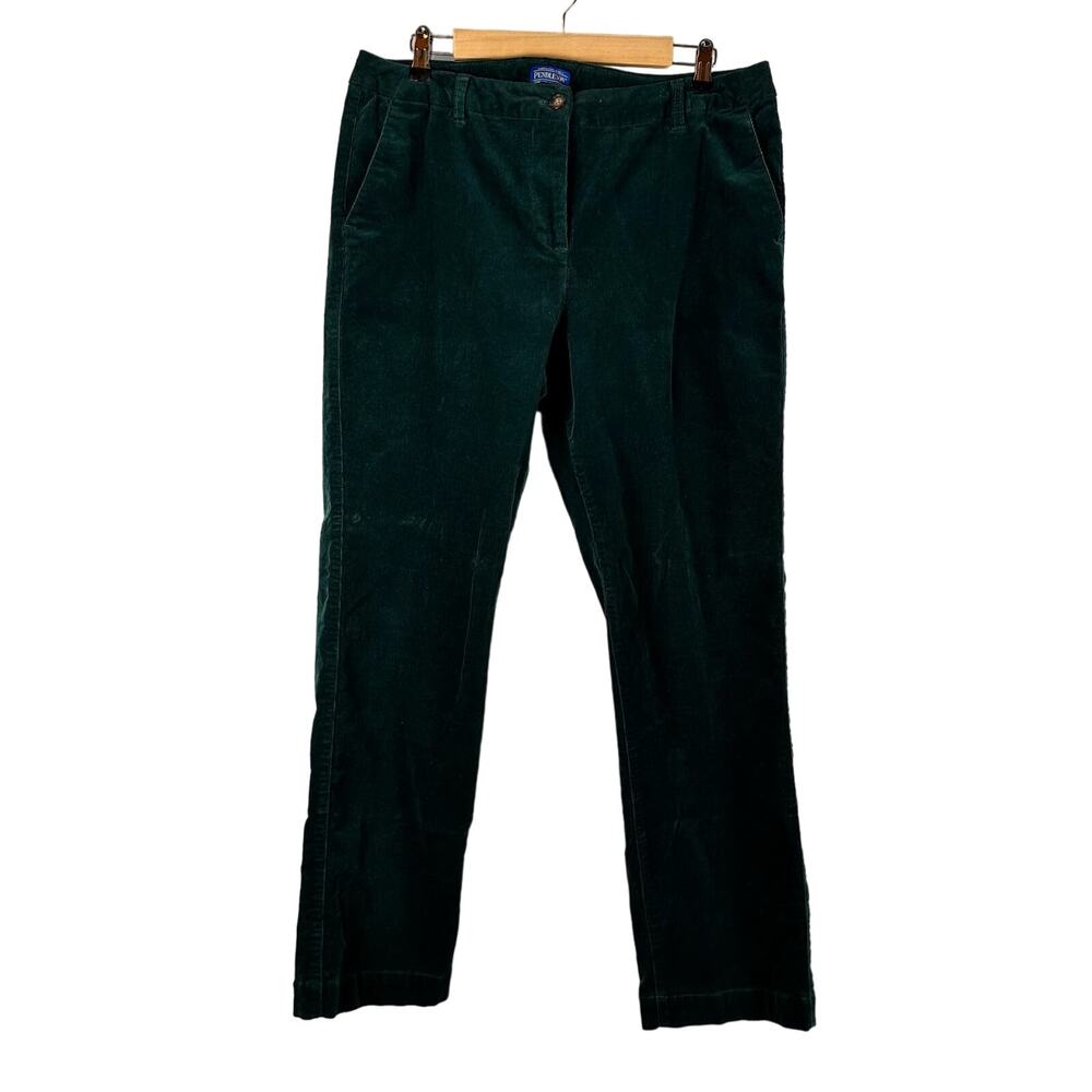 Pendleton Hunter Green Pinwale Corduroy Womens Straight Leg Pants - Size 14